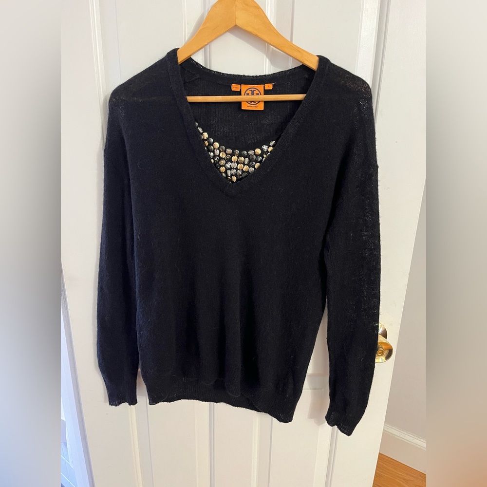 Tory Burch V neck sequined sweater